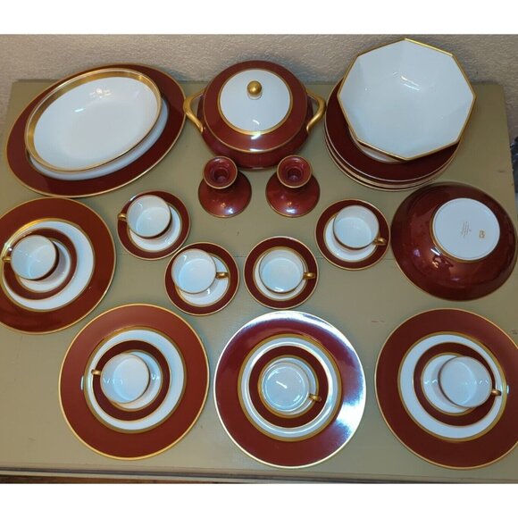 VTG Fitz & Floyd Renaissance Cinnabar 8 Pc Setting 1978 Veg & Soup Bowls 31‎ Pcs - Picture 8 of 9